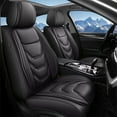 thumbnail image 3 of LAONNVIR Car Seat Covers,Seat Covers for Cars,Black Seat Protector Fashionable Breathable Leather Seat Cushion Seat Covers Fit for Most Cars(Black,Front Pair), 3 of 6