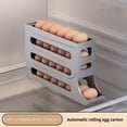 thumbnail image 2 of Dispensador de huevos, soporte para huevos rodante automático, caja organizadora, estante, almacenamiento para refrigerador, 30 huevos, promoción, 2 of 5
