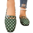 thumbnail image 5 of LTTVQM Womens Mary Jane Shoes Square Toe Polka Dot Slip-On Buckle Strap Elegant Ballet Flats Soft Breathable Arch Support Wedding Flat Shoes Green 40(US-8), 5 of 5