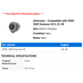 thumbnail image 2 of Alternator - Compatible with 2008 - 2009 Hummer H3 5.3L V8, 2 of 2
