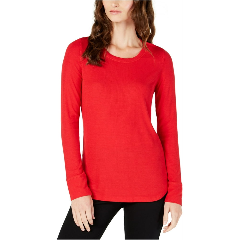 I-N-C - I-N-C Womens Ribbed Basic T-Shirt, Red, XX-Large - Walmart.com ...