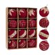 thumbnail image 2 of Juego de doce bolas navideñas flocadas de 8 cm para colgar, de plástico brillante, para árbol de Navidad., 2 of 6