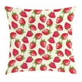thumbnail image 1 of Fruits Throw Pillow Cushion Cover, Strawberries Vivid Growth Plant Vitamin Organic Diet Refreshing Image, Decorative Square Accent Pillow Case, 24 X 24 Inches, Eggshell Red Olive Green, by Ambesonne, 1 of 2