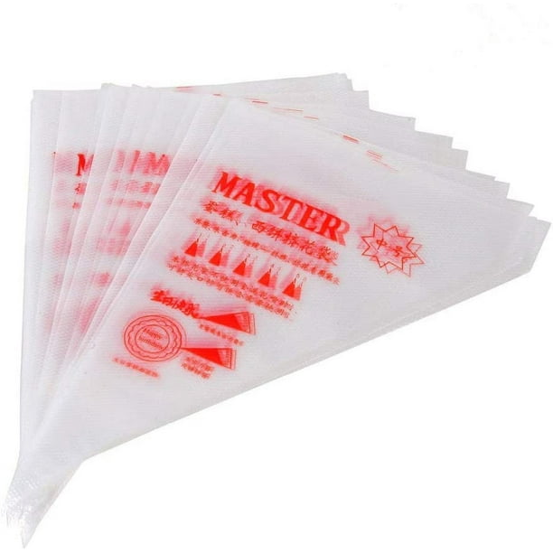 100 Uds. Bolsas pasteleras desechables de plástico, bolsa pastelera de gran tamaño para glaseado y decoración de pasteles, pastelería, Fondant, azúcar, 23x35cm