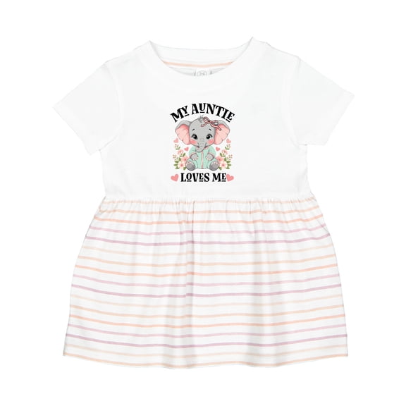 Inktastic My Auntie Loves Me Baby Elephant Niece Girls Baby Dress