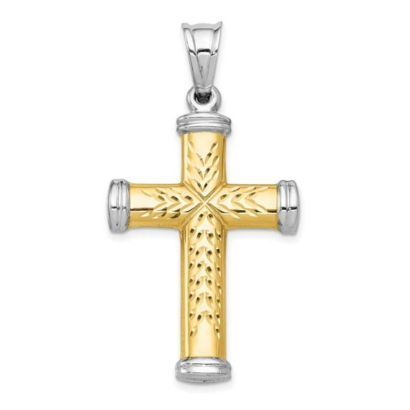 Auriga Fine Jewelry 14K Two-Tone and Rhodium Reversible Cross Pendant for Women