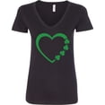 thumbnail image 3 of Inktastic Green Shamrock Heart St Patrick's Day Women's V-Neck T-Shirt, 3 of 5