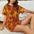 thumbnail image 6 of Bingfone Sunflower4 Print Pajamas Sets for Women Soft Short-Sleeved Pjs with Lounge Shorts Two Piece Sleepwear, 6 of 8
