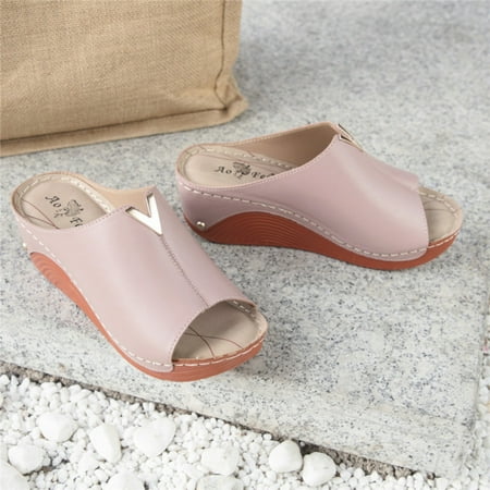 

LEEy-World Shoes for Women Women s Open Toes One Band Ankle Strap Flat Sandals