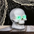 thumbnail image 4 of Happydeer Halloween Pumpkin Lantern Resin Light Up Pumpkin/Skull Figurine LED Pumpkin Lamp for Haunted House Halloween Party Garden Patio Decor (Skull), 4 of 11