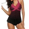 thumbnail image 1 of Women's Rose Dot Print Halterneck Tankini Set, 1 of 14