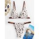 thumbnail image 1 of Zaful Bikini Traje de baño Animal Print Cut Out Strappy Cintura alta Sin tirantes Sexy Bikini Color puro Mujeres Traje de baño Traje de baño WhiteS, 1 of 3