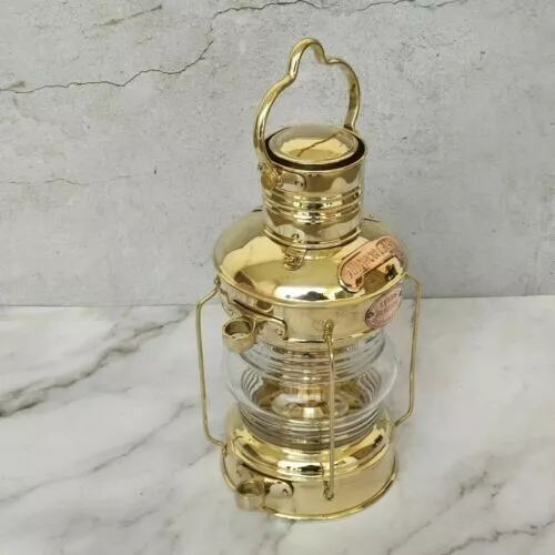 Vintage Brass Anchor Oil Lamp Collectible Nautical Maritime Ship Lantern Oil lamp Boat Light