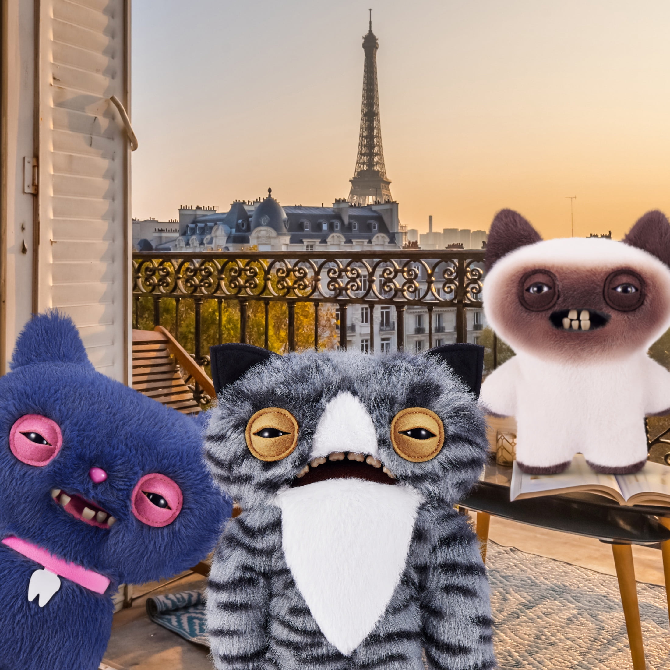 Fuggler Alley Cats 9 inch (Wide Eyed Cat), Funny Ugly Monster Stuffed Animal Toy by ZURU