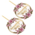 thumbnail image 2 of 2Pcs Acrylic Cake Insert Toppers Wedding Anniversary Dessert Toppers Cake Decors, 2 of 6