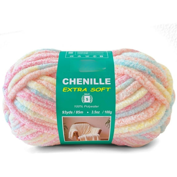Minzimin Super Soft Velvet Chenille Yarn for Crocheting and Knitting-Easy to Crochet-Bulky, 100g of Each Skein-Chunky Plush Yarn for Hand Craft Blanket Ammigurumi DIY