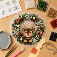 thumbnail image 4 of 2026 Hand‑Beaded Christmas Reindeer Wreath DIY Craft Kit, Calming Holiday Beading Hobby Project, Complete Craft Tools & Metal Hanging Chain Included, 4 of 5