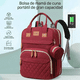 thumbnail image 2 of Mochila Pañalera Multifunción Plegable Con Mosquitero Vino, 2 of 5