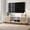Oak, variant on BarefHaven Mid-Century Modern TV Stand with Storage, 63 Inch, Grey