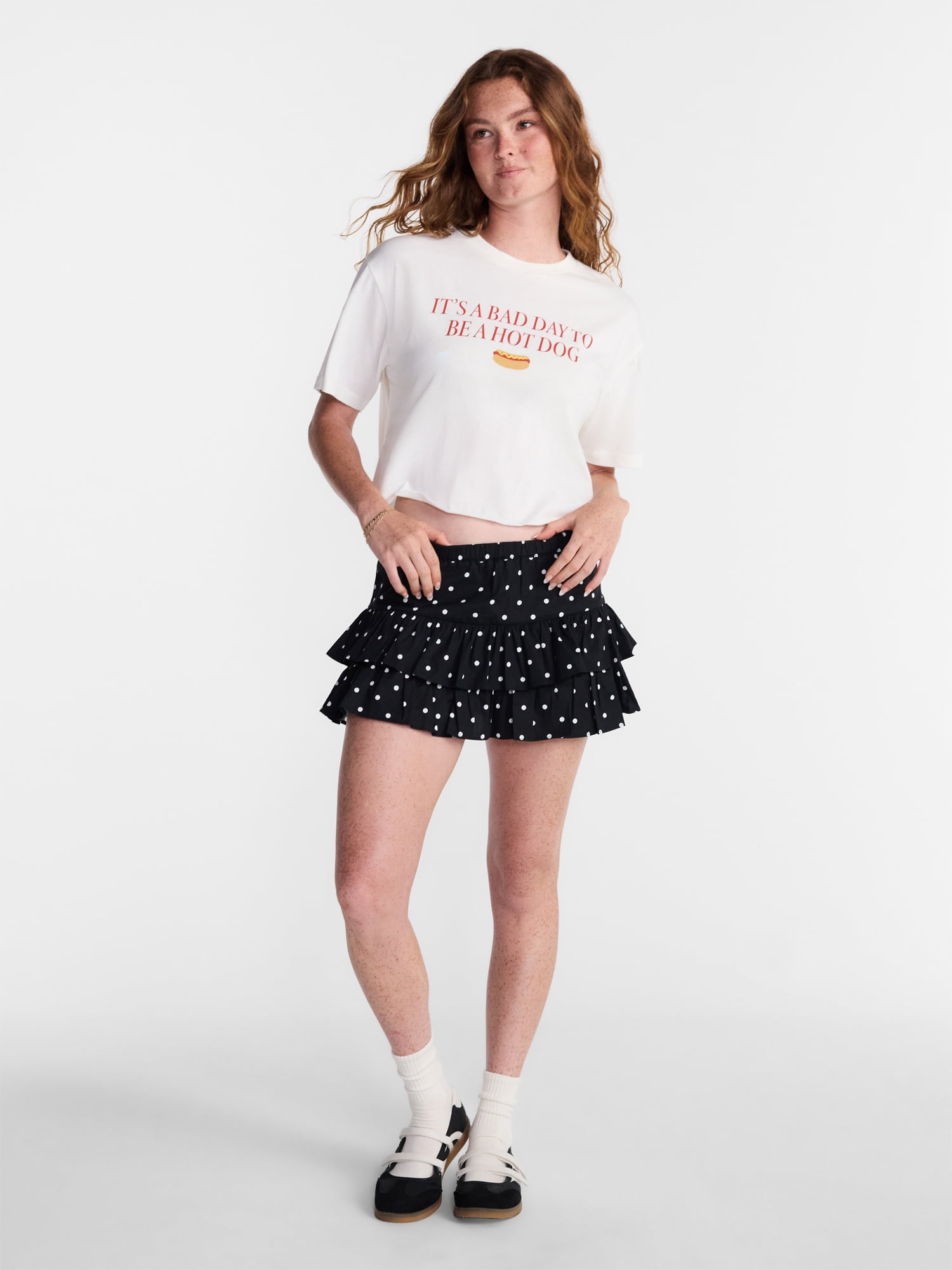 No Boundaries Boxy Cropped Graphic Tee, Women's and Women's Plus XXS-4X