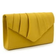 thumbnail image 5 of Milisente Women Evening Bag Suede Pleated Clutch Purse Envelope Clutches For Female With Shoulder Chain(Yellow), 5 of 7
