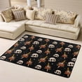 thumbnail image 1 of DouZhe Vintage Skull Oldschool Rose Pattern Area Rugs Non-Slip Machine Washable Floor Mat, Style Carpet Doormat, 63x48 inches, 1 of 6