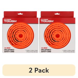 Hyper Tough Collapsible Safety Cones, 2 Pack, Orange
