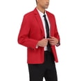 thumbnail image 4 of INSPIRE CHIC Men's Suit Jacket Notched Lapel Long Sleeve Single Vent Back One-Button Blazer 34 Dark Red, 4 of 6