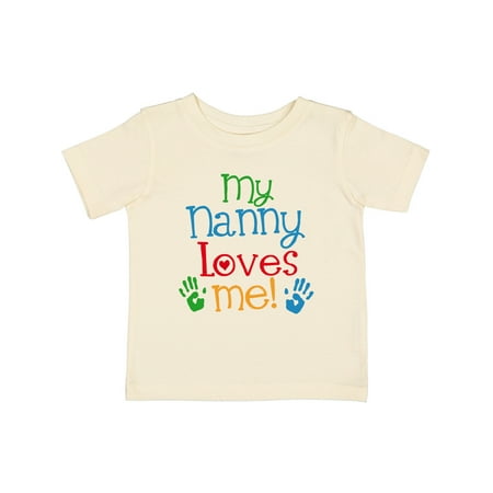 

Inktastic My Nanny Loves Me Grandson Gift Baby Boy or Baby Girl T-Shirt