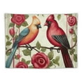 thumbnail image 5 of COMIO Valentine's Day Cardinal Red Bird Pink Plaid Anniversary Wedding Tapestry and Wall Decoration Painting, 5 of 6