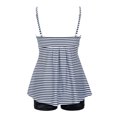 thumbnail image 4 of Women Stripe Print Two Pieces Backless Tankini Swimsuit, 4 of 5