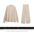 thumbnail image 2 of Suéter Conjuntos de salón de 2 piezas con cuello medio alto Conjunto diario de gran tamaño para mujer con hombros caídos Ygjytge Beige Única para Mujer, 2 of 5