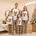thumbnail image 5 of Family Matching Christmas Pajamas Set Plaid Reindeer Print Holiday Pajamas Sleepwear, 5 of 7