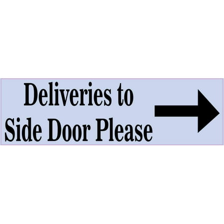 10in x 3in Deliveries to Side Door Right Sticker Vinyl Door Sign (Best Pizza Delivery Deals Right Now)