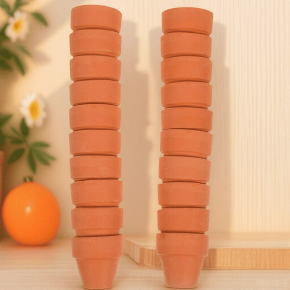 Soimiss 20pcs Small Ceramic Planter Red Decorative Flower Pot for Balconies and Courtyards
