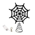 thumbnail image 2 of Halloween Spider Web Tree Topper Black Metal and PVC Hollow Web Decor with Stable Spring Base Festive Party Tree Home Display 11.8-Inch Black, 2 of 9