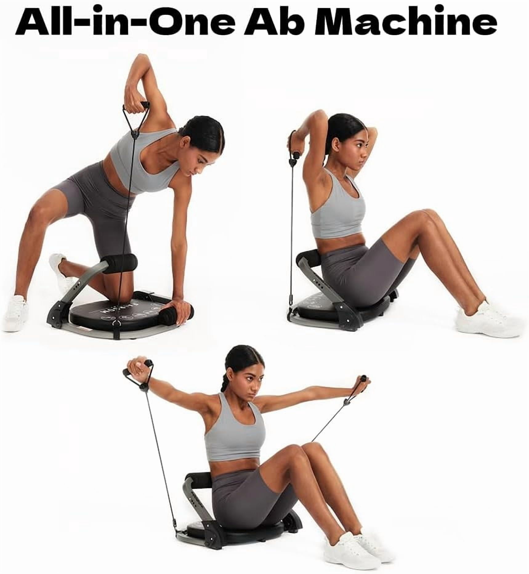 Ab Machine for Home Gym with Resistance Bands, Adjustable Sit Up Exercise Equipment for Core Workout