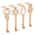 thumbnail image 2 of GEX Skid proof Christmas Stocking Holder Hook Hanger Fireplace Metal Decor Funny Design Gold Set of 4, 2 of 5