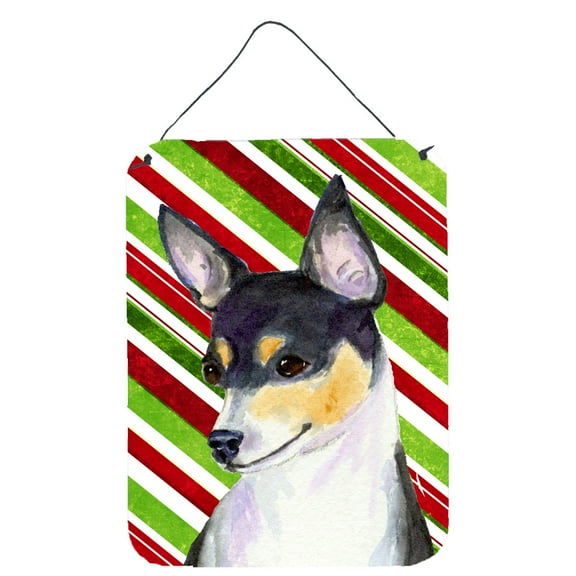 Chihuahua Candy Cane Holiday Christmas Wall or Door Hanging Prints