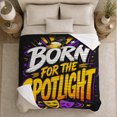 thumbnail image 5 of Born, Cozy Typography Art Scene, Warm Flannel Blanket for Living Room and Reading Nook with Detailed Artwork with Rich Color Accents, Art Lovers Housewarming Gift, Artistic Home Decor, 5 of 9