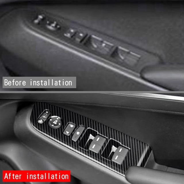 Carbon Fiber Window Glass Lift Button Trim Switch Cover Door Armrest Panel Sticker for -V Vezel 2021 2022