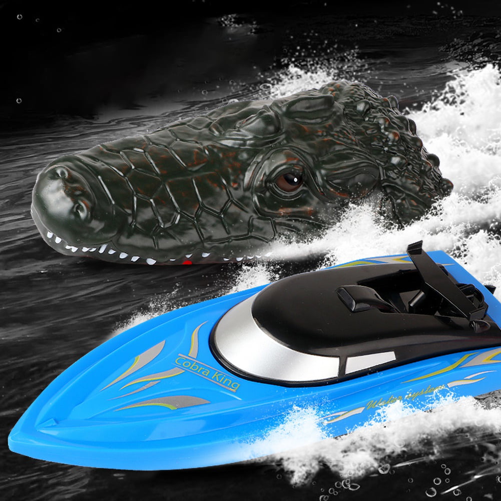 Details about   10km/h 2.4GHz RC Racing Boat With Simulation Crocodile Head Spoof Toys For Boys 