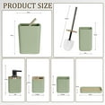 thumbnail image 2 of CERBIOR Bathroom Accessories Set 6 Piece Bamboo Bath Ensemble Includes Soap Dispenser, Toothbrush Holder, Toothbrush Cup, Soap Dish for Decorative Countertop and Housewarming Gift, Green, 2 of 7