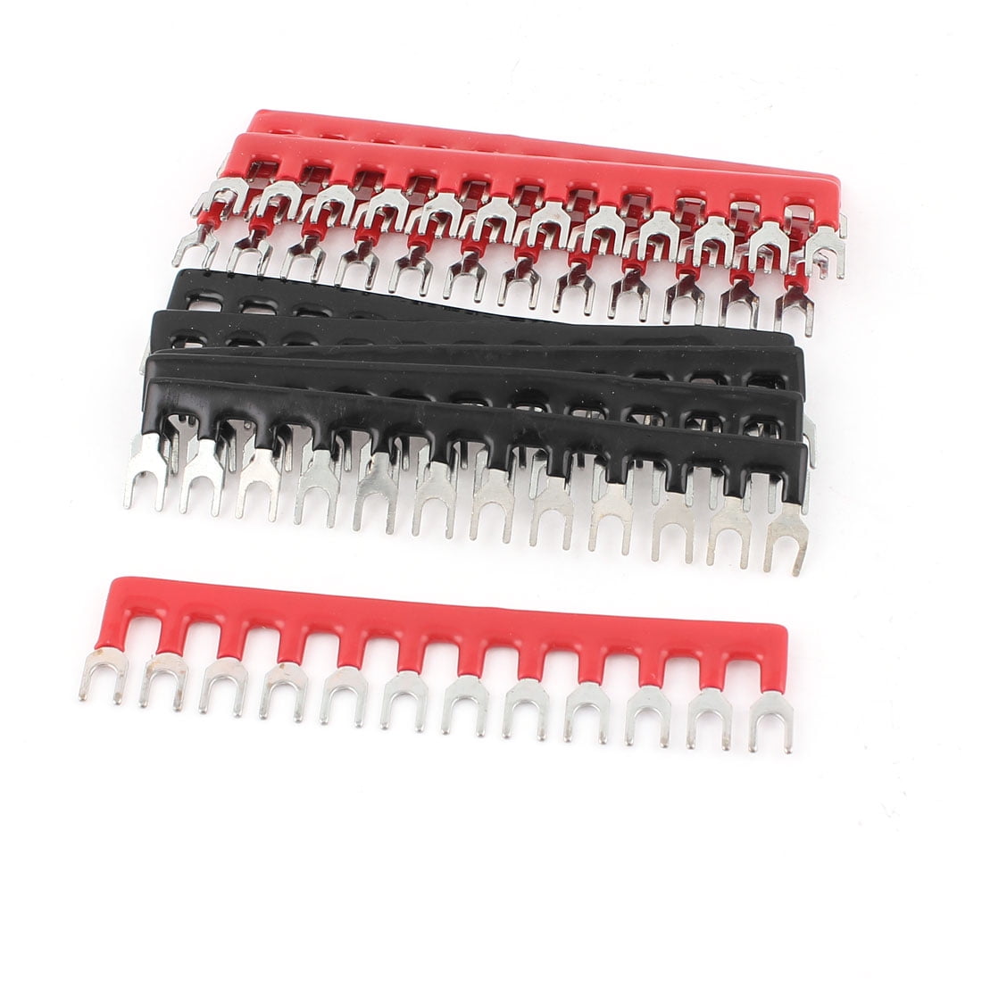 Unique Bargains 400V 10A 12 Postions Pre Insulated Terminal Strip Jumper Black+Red 10Pcs