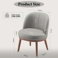 thumbnail image 4 of AFO Upholstered Accent Chair Set of 2,with Solid Wood Frame, Modern Leather Living Room Chair for Bedroom, Apartment, Balcony,Light Grey, 4 of 6