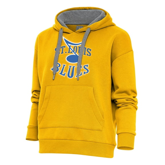 Women's Antigua Gold St. Louis Blues Special Edition 2.0 Victory Pullover Hoodie
