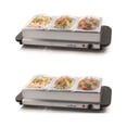 thumbnail image 2 of NutriChef 3 Pot Electric Hot Plate Buffet Warmer Chafing Serving Dish (2 Pack), 2 of 8