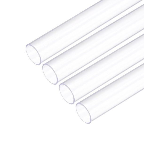 Uxcell 4Pack Clear Rigid Tubing 15/32" ID x 5/8" OD x 1.61Ft Length Acrylic Pipe Clear Rigid