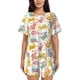 thumbnail image 1 of Fotbe Boho Bunny Conjunto de Pijama Estampado para Mujer, 2 Piezas, Ropa de Dormir con Camiseta de Manga Corta y Shorts Suaves-Medium, 1 of 6