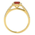 thumbnail image 2 of AoneJewelry 1.85 Carat Emerald Cut Garnet and Diamond Ring In 10K Solid Rose, White & Yellow Gold, 2 of 3